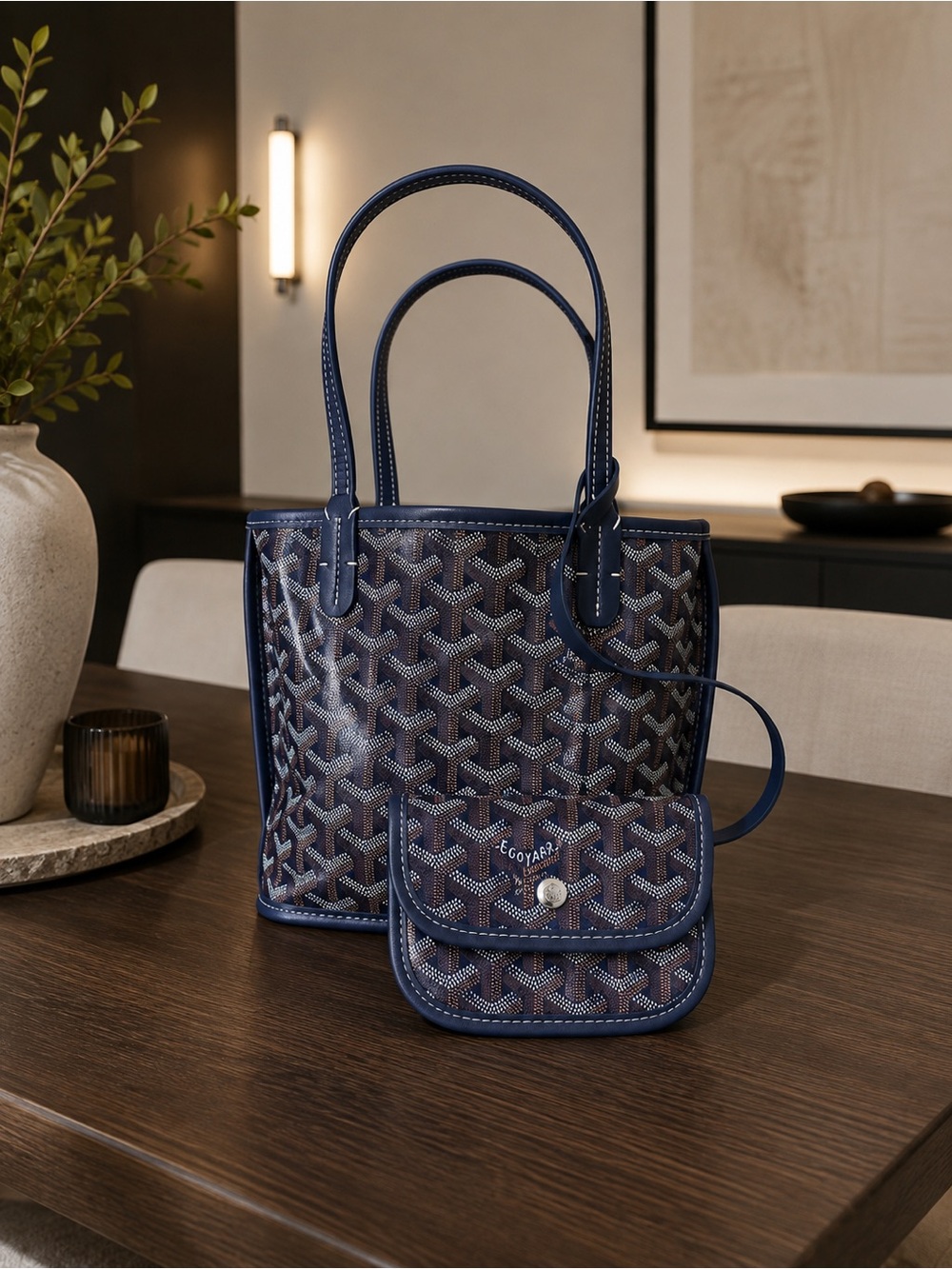 Navy mini tote